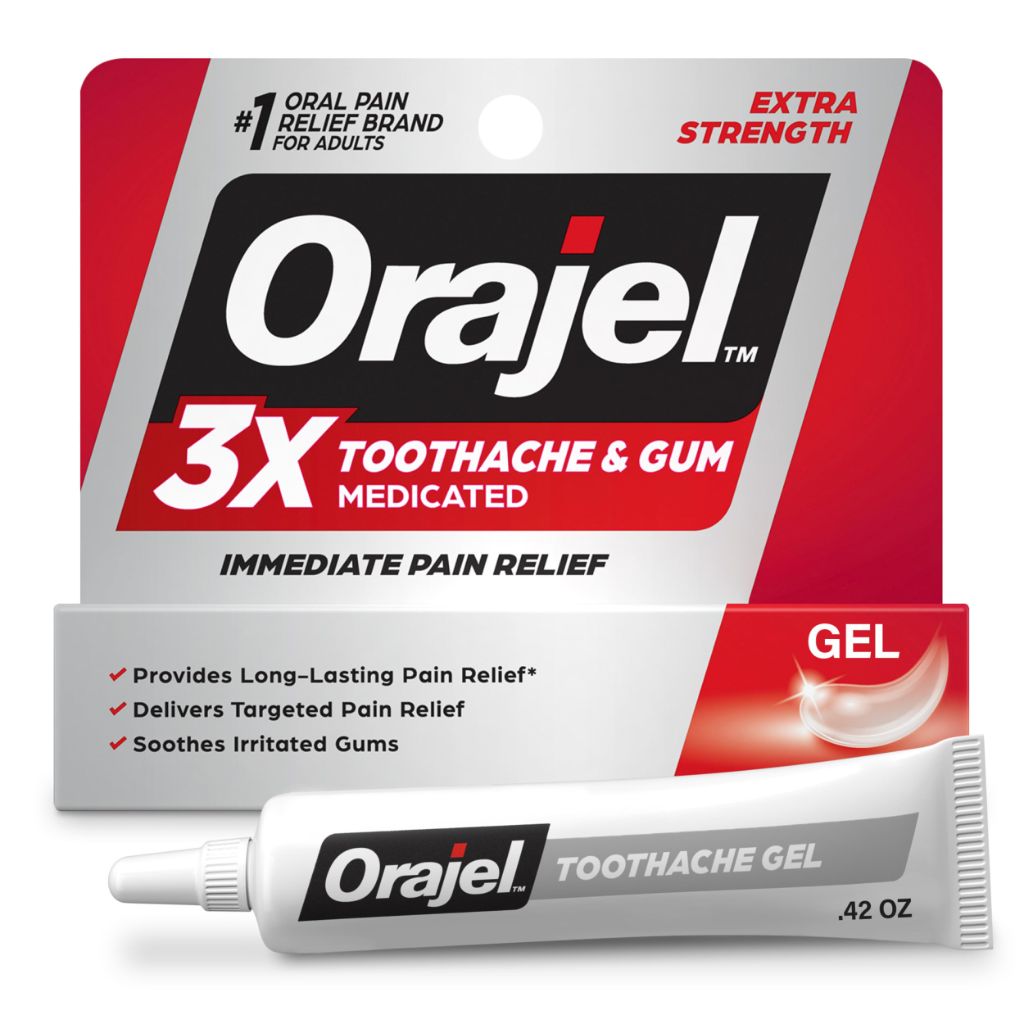 Orajel 3X for Toothache & Gum Pain: Maximum Gel Tube 0.42oz