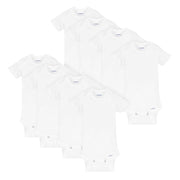 Gerber Baby 8-Pack Short Sleeve Onesies Bodysuits, Solid White, Preemie