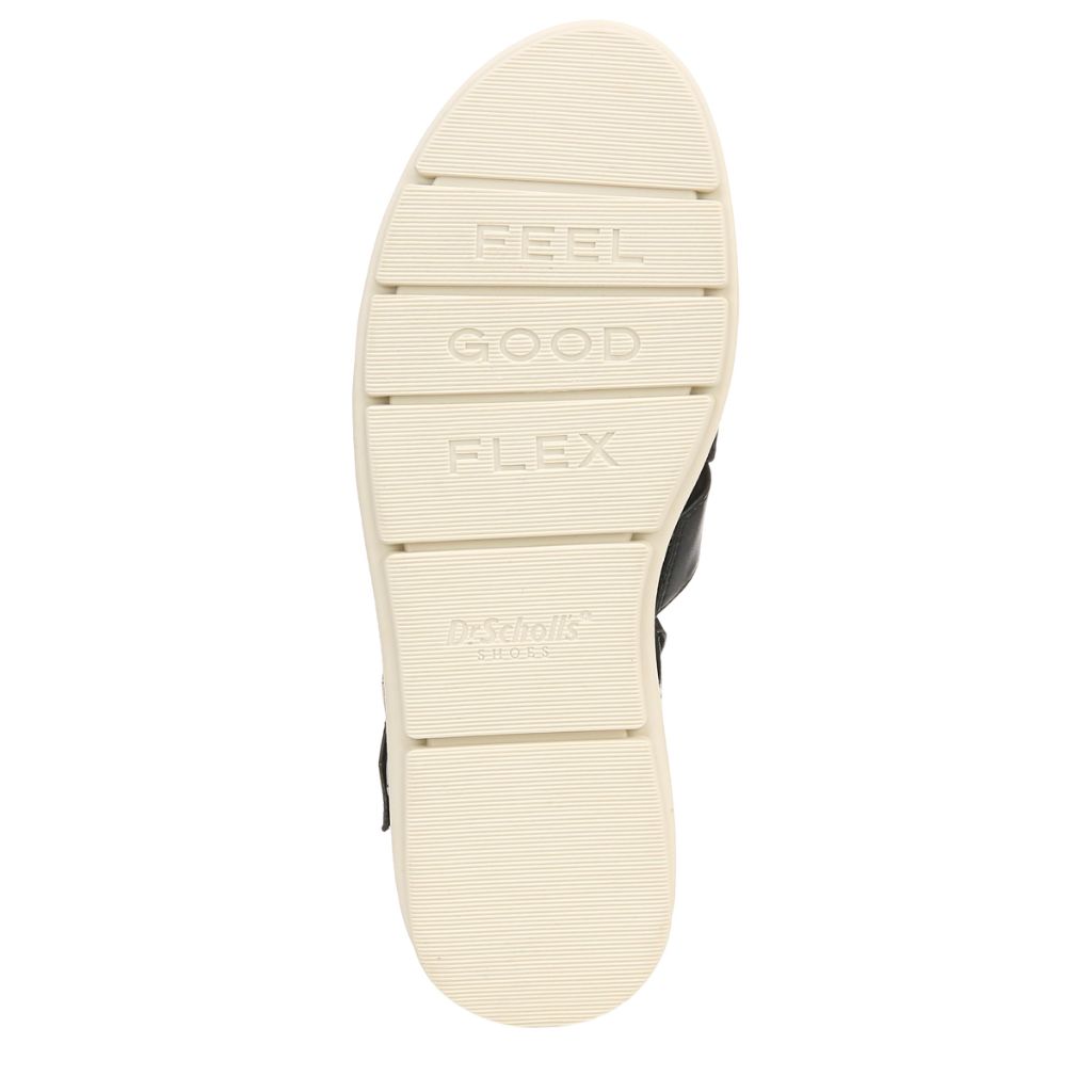 Dr. Scholl's Womens Timeless Life Flat Sandal Black Smooth 6 M