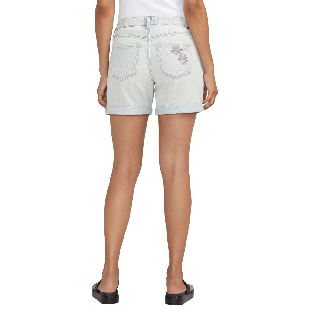 Jag Women's Alex Mid Rise 5" Boyfriend Shorts - Bella Vista Blue, Size 12