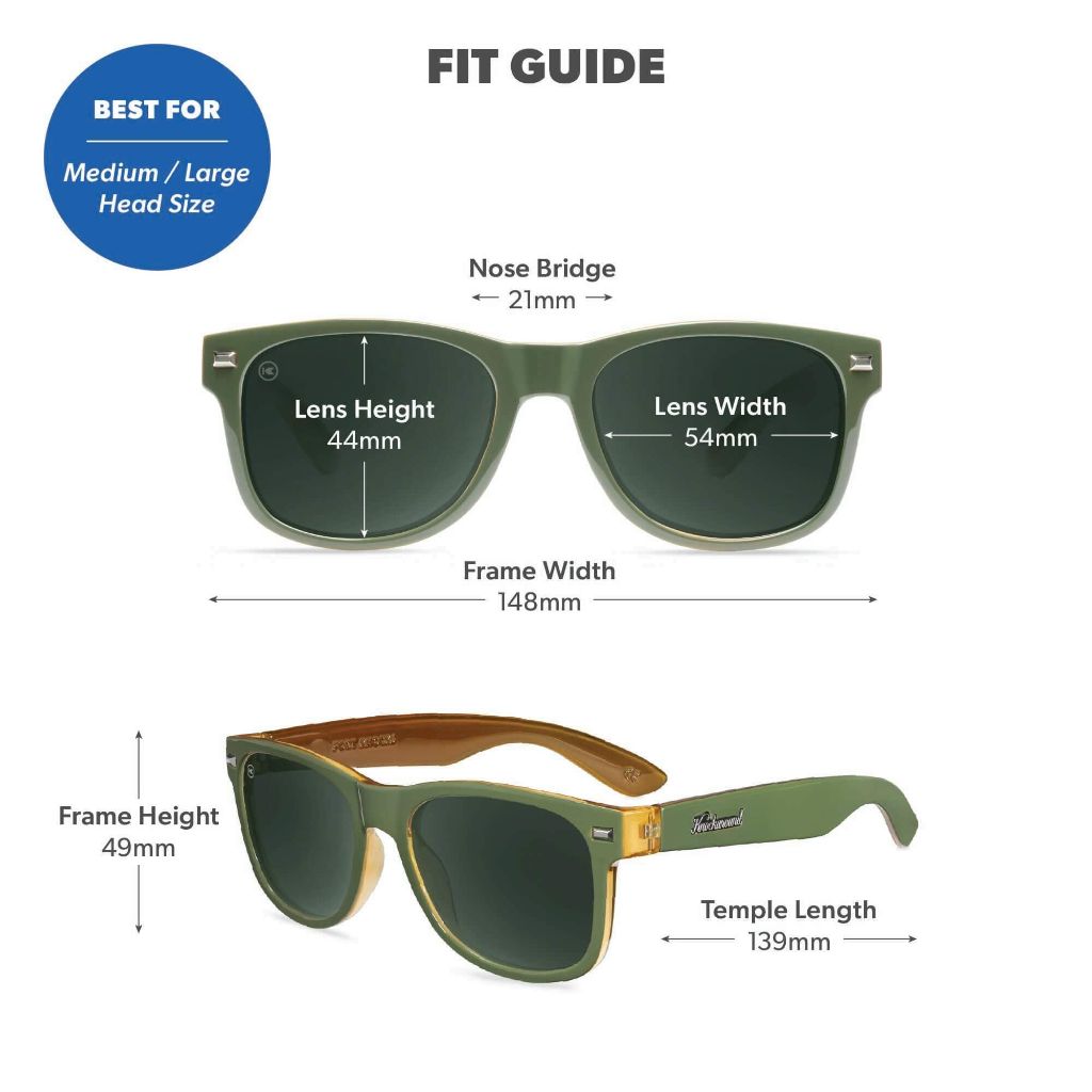 Knockaround Fort Knocks Polarized Sunglasses for Men & Women - Army Green and Amber Frames/Aviator Green Lenses
