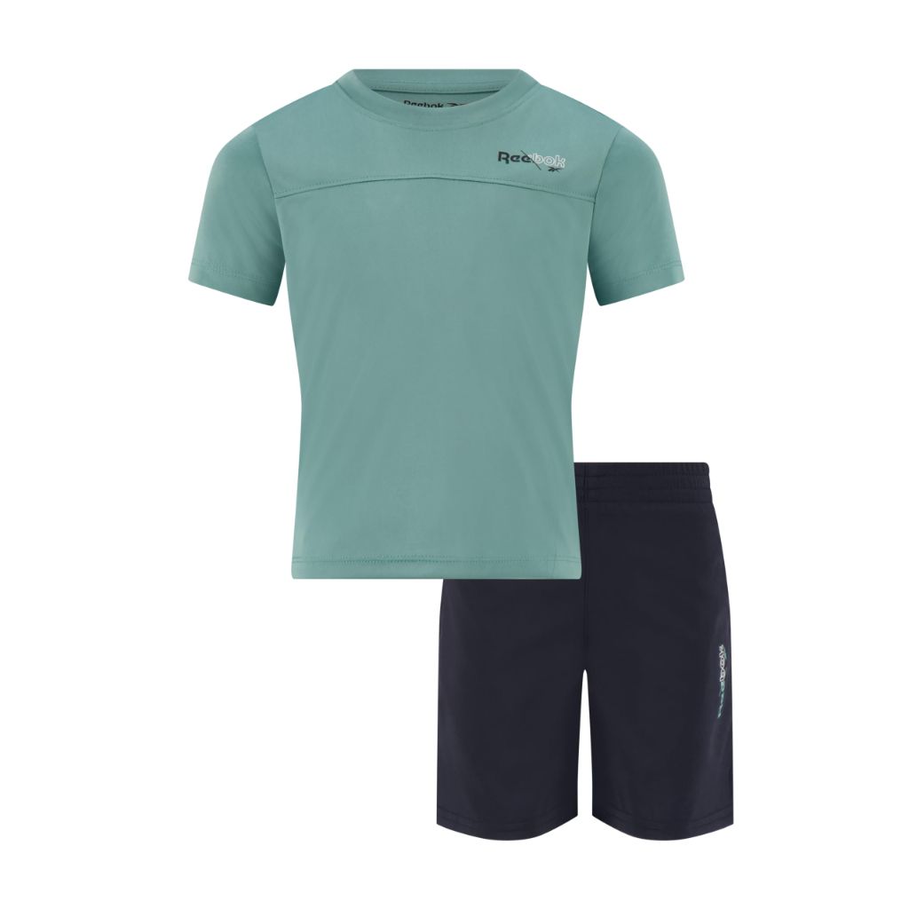 Reebok Toddler Boys 2 Piece Toddler Woven Short Set - Sea Spray, 4T