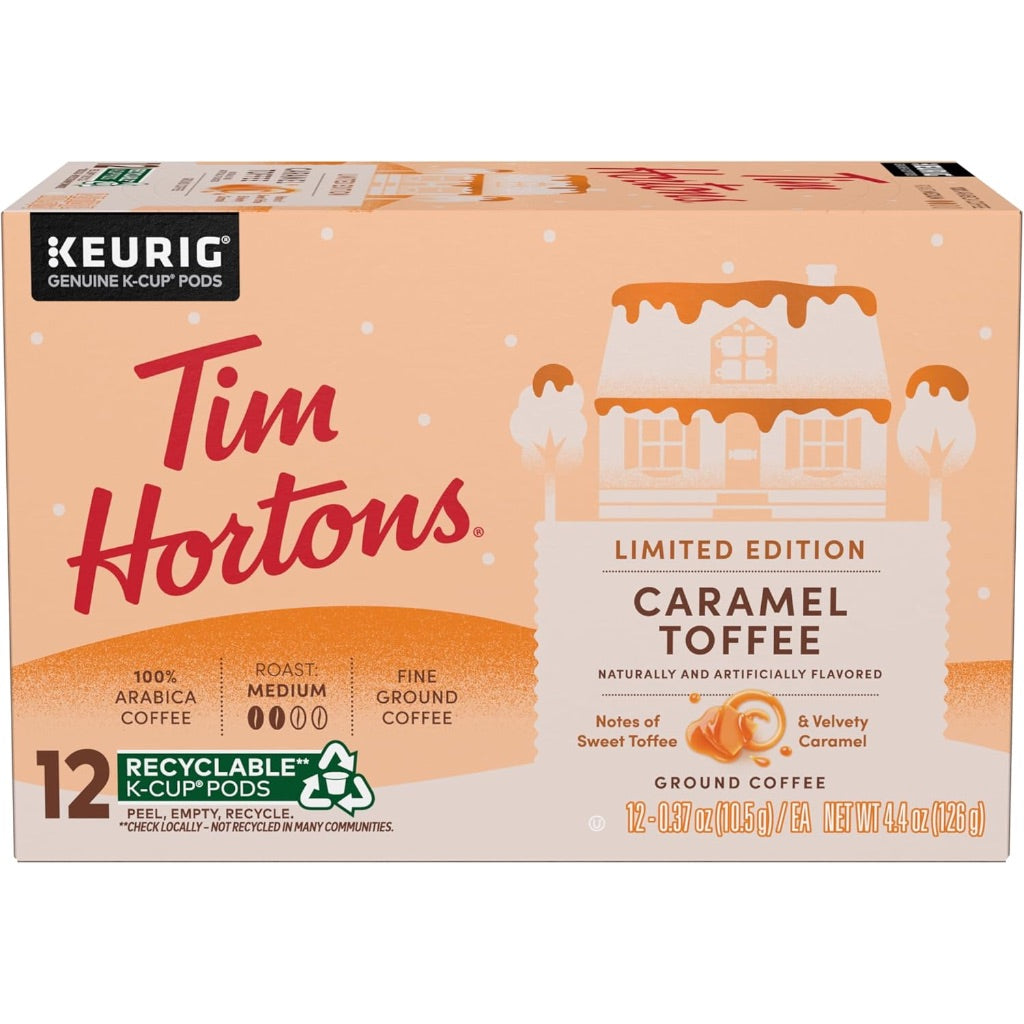 Tim Hortons Limited Edition Caramel Toffee Keurig K-Cup Coffee Pods, 12ct