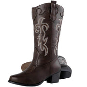 Canyon Trails Women's Rodeo Boots - Mid-Calf, Faux Leather, Memory Foam Insole, Brown, 7