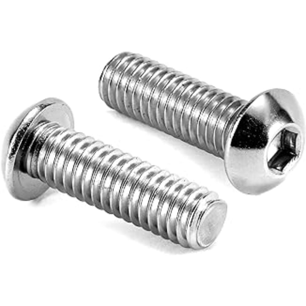 1/4-20 x 1-1/4" Button Head Socket Cap Bolts Screws, 304 Stainless Steel 18-8, Allen Hex Drive, Bright Finish, Fully Machine Thread（25pcs）