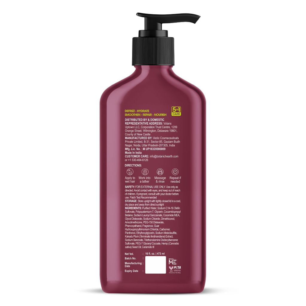 Botanic Hearth Kakadu Plum Shampoo Infused With Hemp Seed Extracts & Ceramide | 16 Fl Oz
