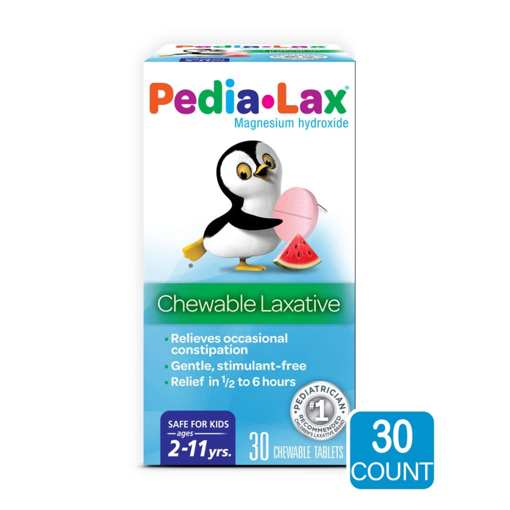 Pedia-Lax Laxative Chewable Tablets for Kids - Ages 2-11 - Watermelon - 30ct