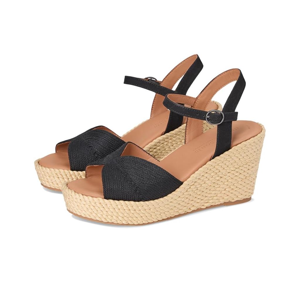 Gentle Souls by Kenneth Cole Women's Nola Espadrille Wedge Sandals - Black, Size 6.5
