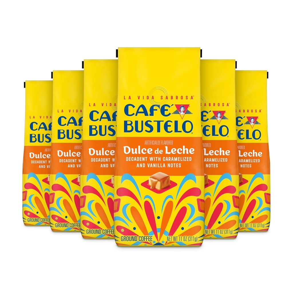 Café Bustelo Dulce de Leche Flavored Ground Coffee, 11 oz. Bag (Pack of 6)