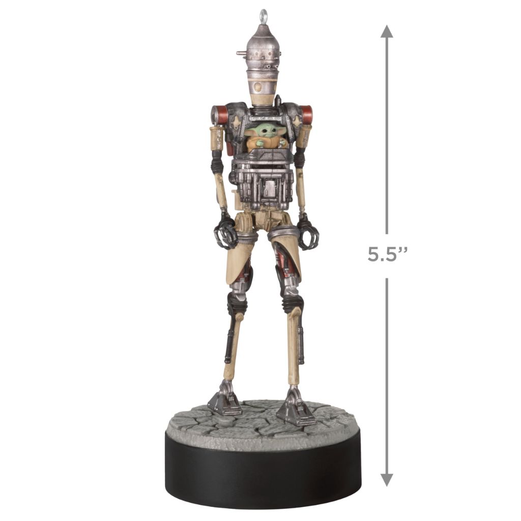 Hallmark Keepsake Christmas Ornament, Star Wars: The Mandalorian Grogu Operating IG-12 with Sound, Gifts for Star Wars Fans