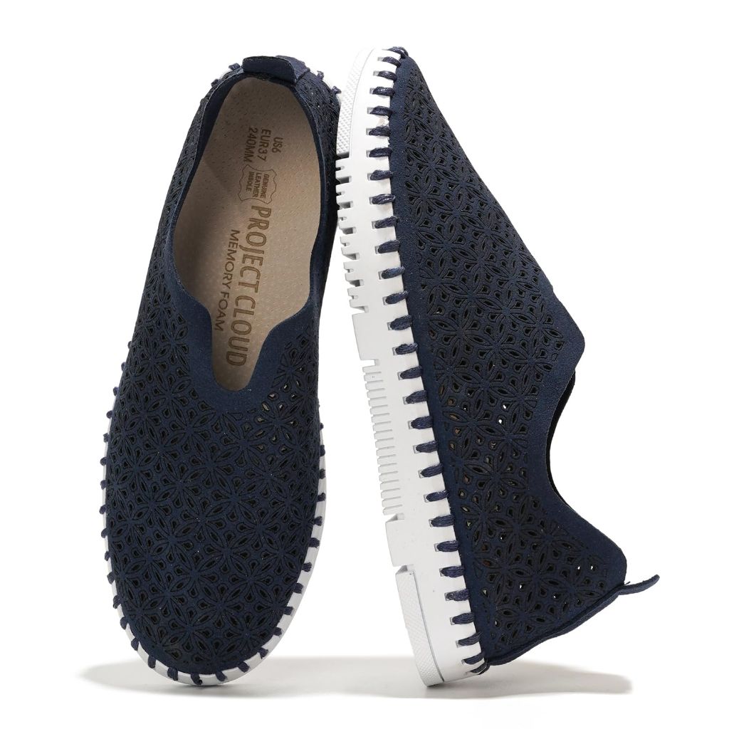 SZ 9, Project Cloud Womens Shoes - with Memory Foam Insole - (Rose, Navy)