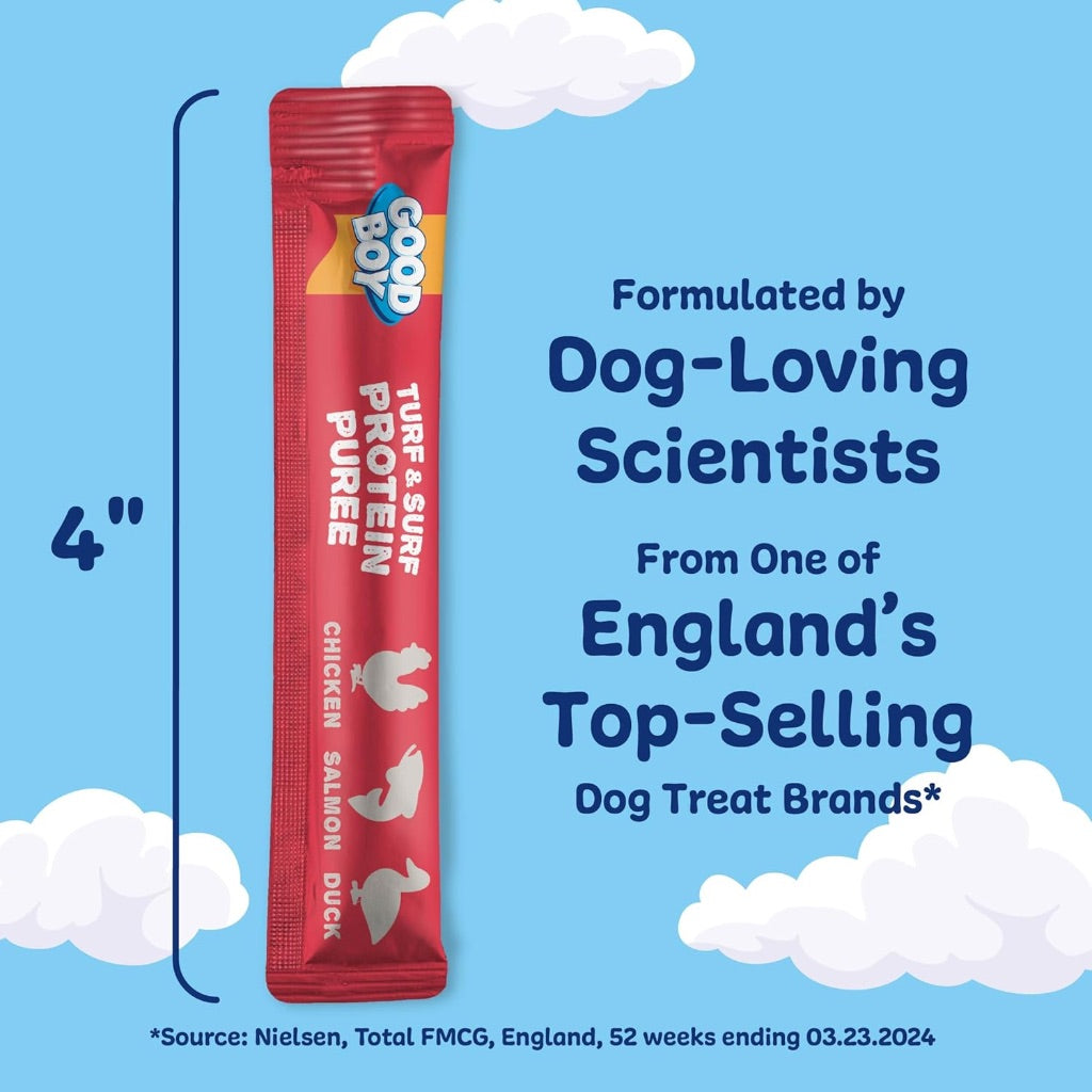 Good Boy Turf & Surf Protein Purees Dog Food Mixers for Adult Dogs, 30 Count