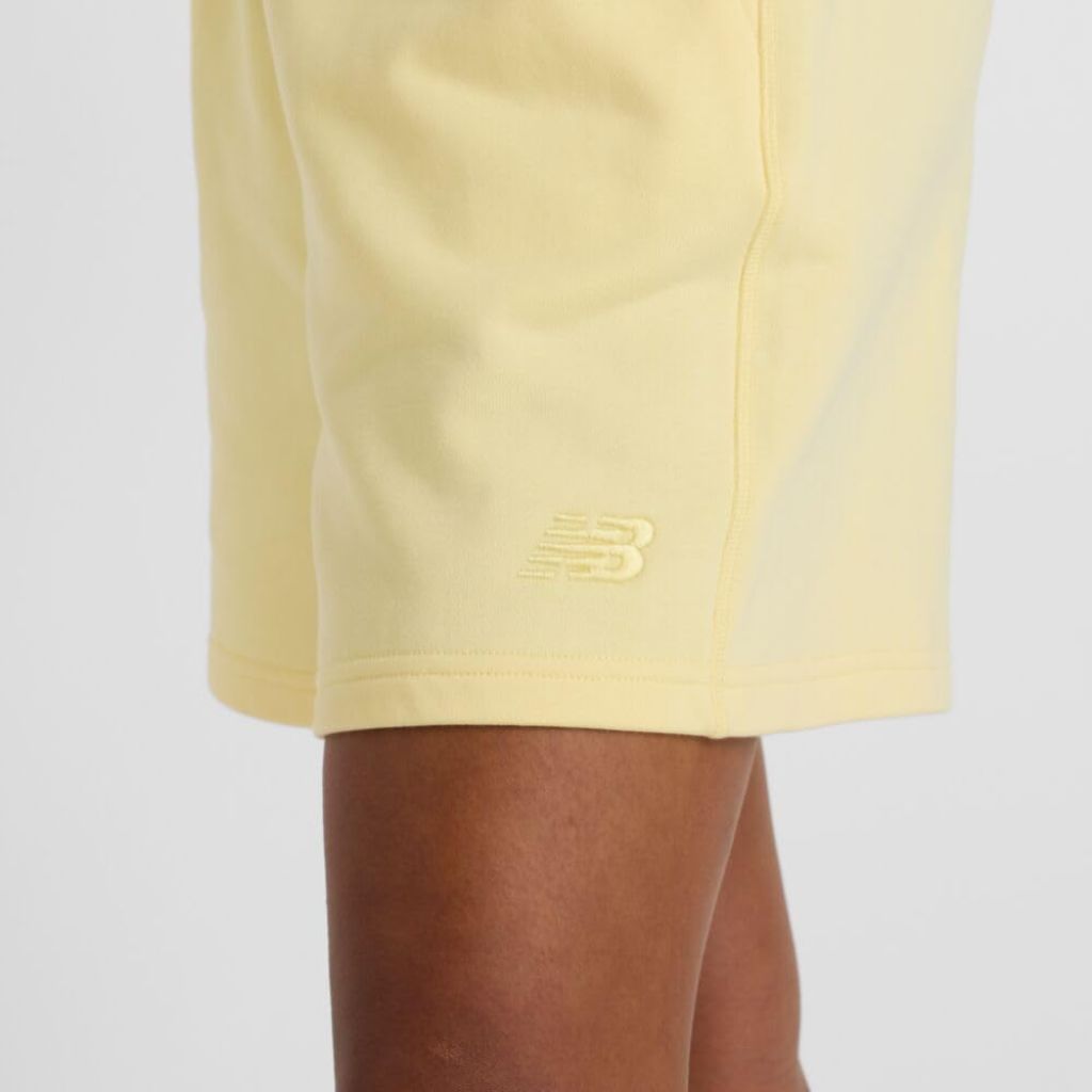 New Balance Women's Athletics French Terry Short, Parchment, X-Small