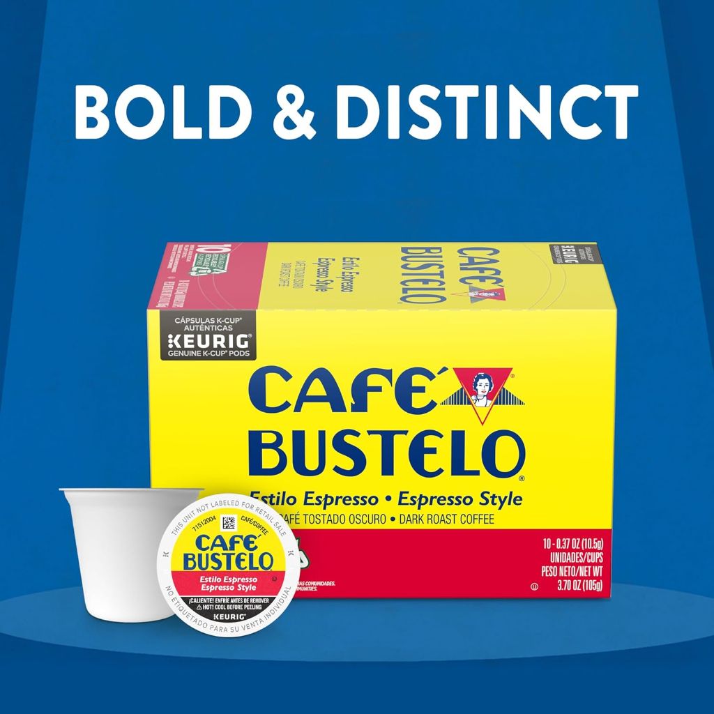 Café Bustelo Espresso Style Dark Roast Keurig K-Cup Coffee Pods, 60ct