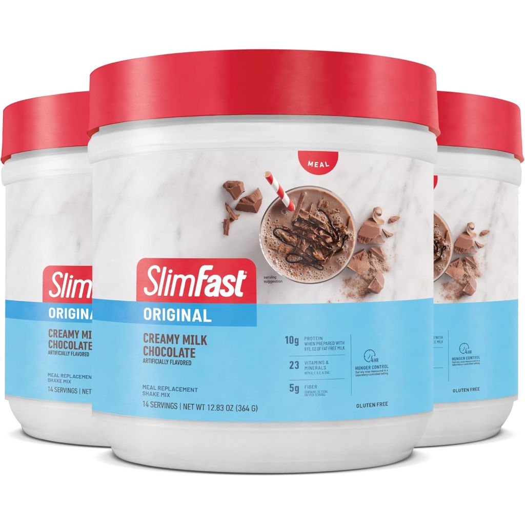 SlimFast Original Meal Replacement Shake Powder - Creamy Milk Chocolate, 14 Servings (3 Pack)