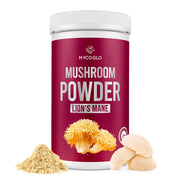 MYCOGLO Organic Mushroom Supplement Powder | Lions Mane Powder for Focus, Brain Health, & Immunity Support