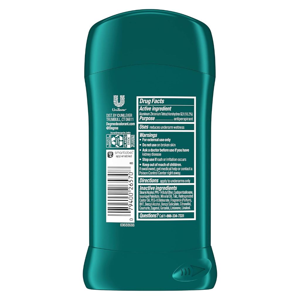 Degree Men's Original Protection Antiperspirant Deodorant Stick - Sport, 2.7oz. (4 Pack)