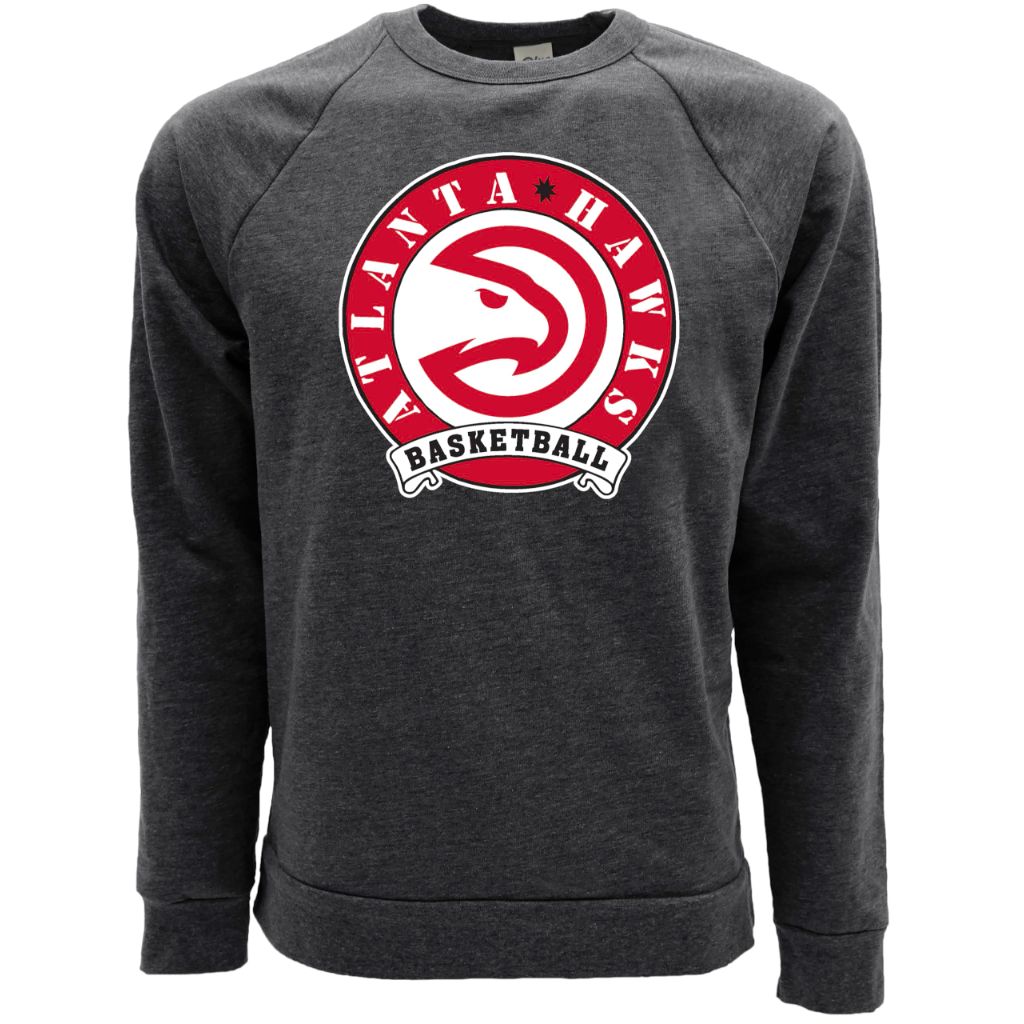 Atlanta Hawks NBA Officially Licensed Tri-Blend Crewneck Sweatshirt Black, Medium