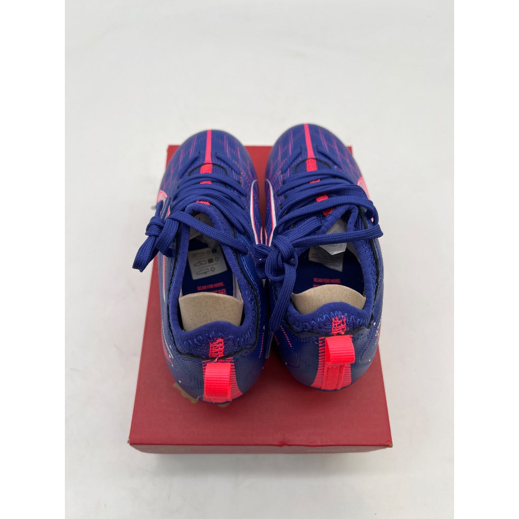 PUMA Kids Ultra Match Firm Ground/All Ground Soccer Cleats, Size 12 Little Kid, Lapis Lazuli/PUMA White/Sunset Glow