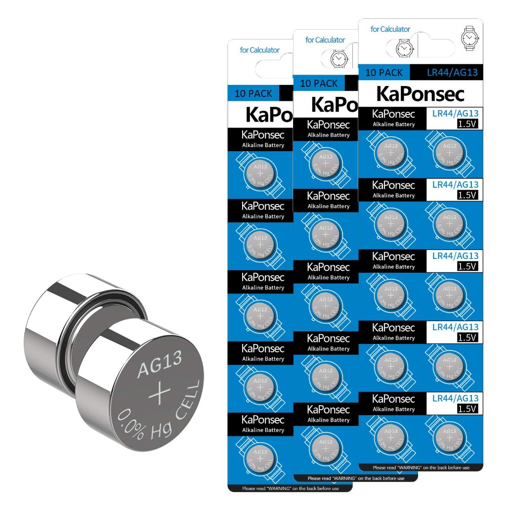 KaPonsec 30Packs AG13 LR44 A76 SR44 303 357 1.5V Button Coin Cell Battery