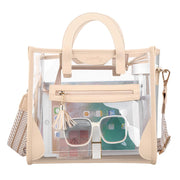 Large Clear Tote Bag, Clear Purse Handbag Crossbody Bag for Women Stadium Events Approved