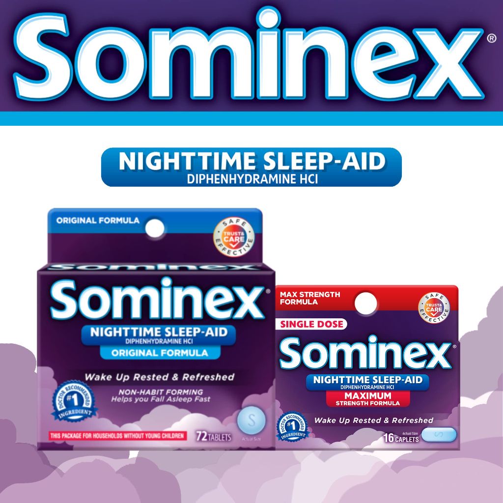 Sominex Nighttime Sleep-Aid with Diphenhydramine HCI, 32 Count, Safe, Effective & Non Habit Forming