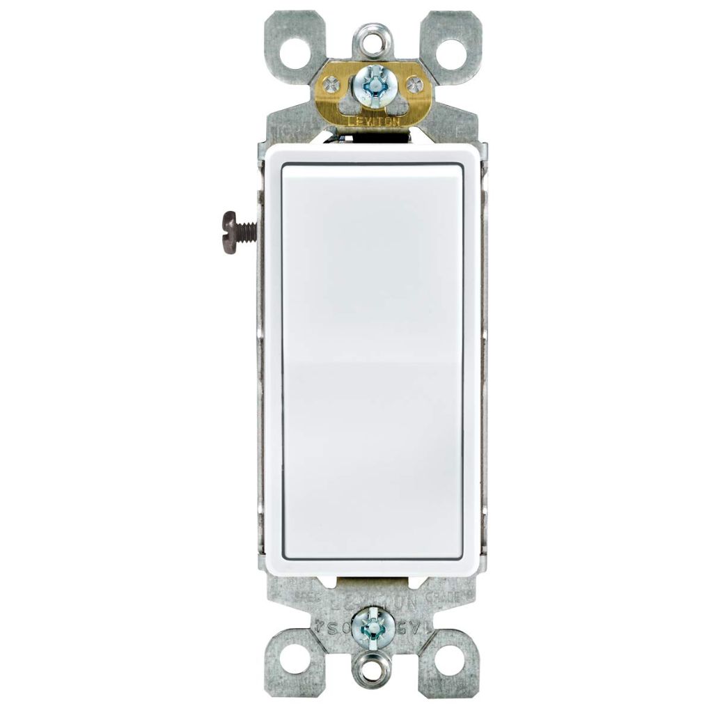 Leviton Antimicrobial 15 Amp 120/277V Decora Rocker 3-Way AC Quiet Switch, 5603-2AW, White