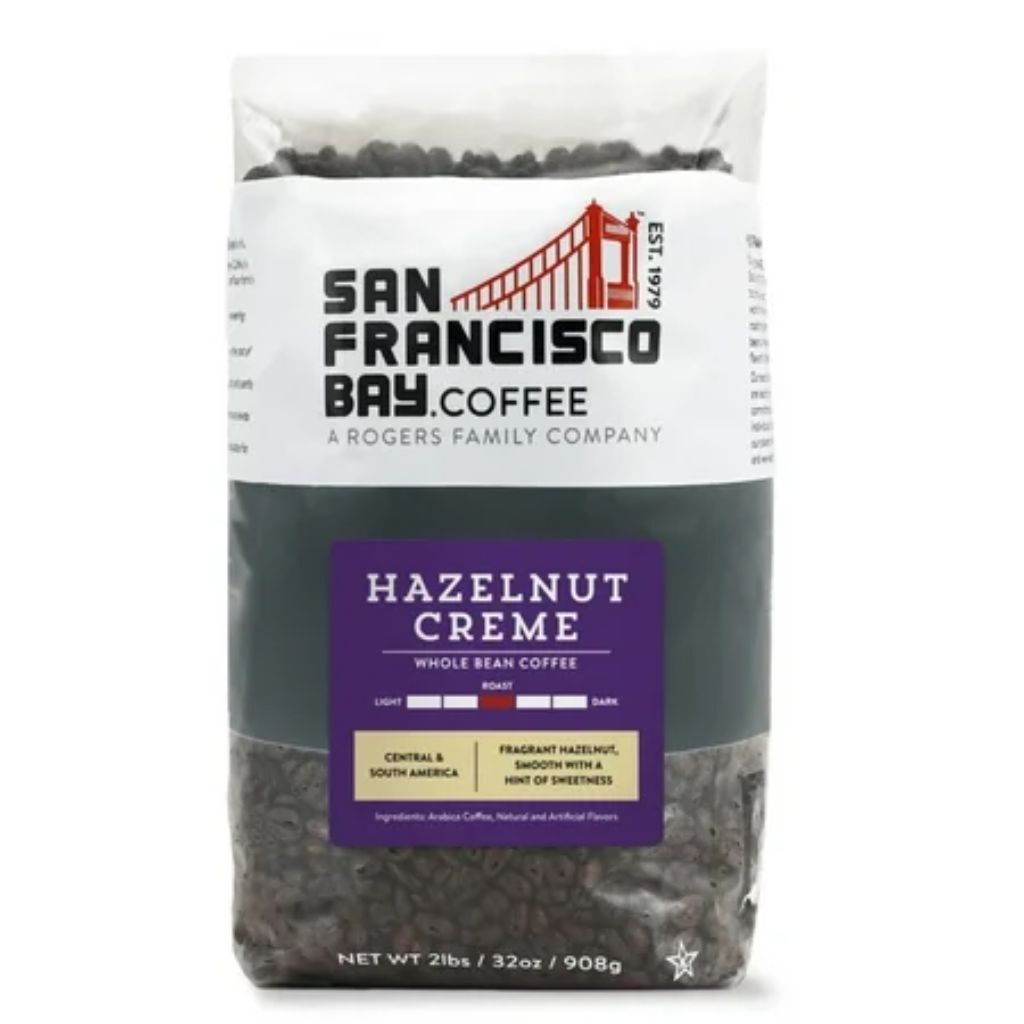 San Francisco Bay Whole Bean Coffee - Hazelnut Crème (2lb Bag)  Flavored  Medium Roast