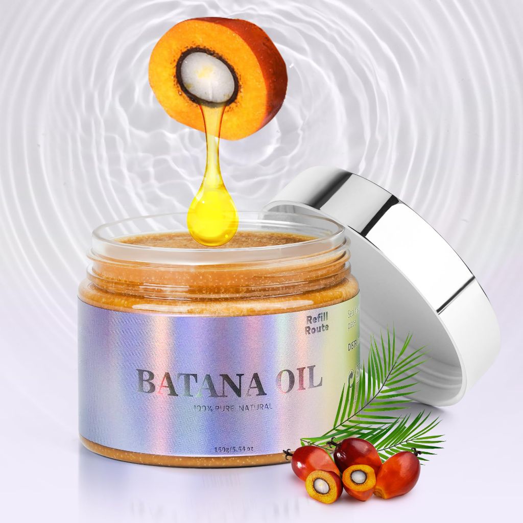 Batana Oil for Hair Growth Dr Sebi Organic – 100% Natural & Chemical-Free – Aceite De Batana-Scalp Moisturizer, Hair Loss Treatment Hair Oil Mask for Thicker, Healthier Hair – 5.64 oz