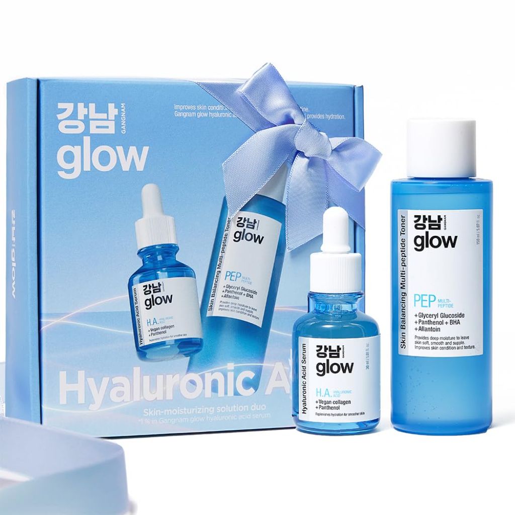 Skin-Moisturizing Solution Duo - Multi-Peptide Toner for Face 5.07fl oz & Hyaluronic Acid Serum 1.01fl oz