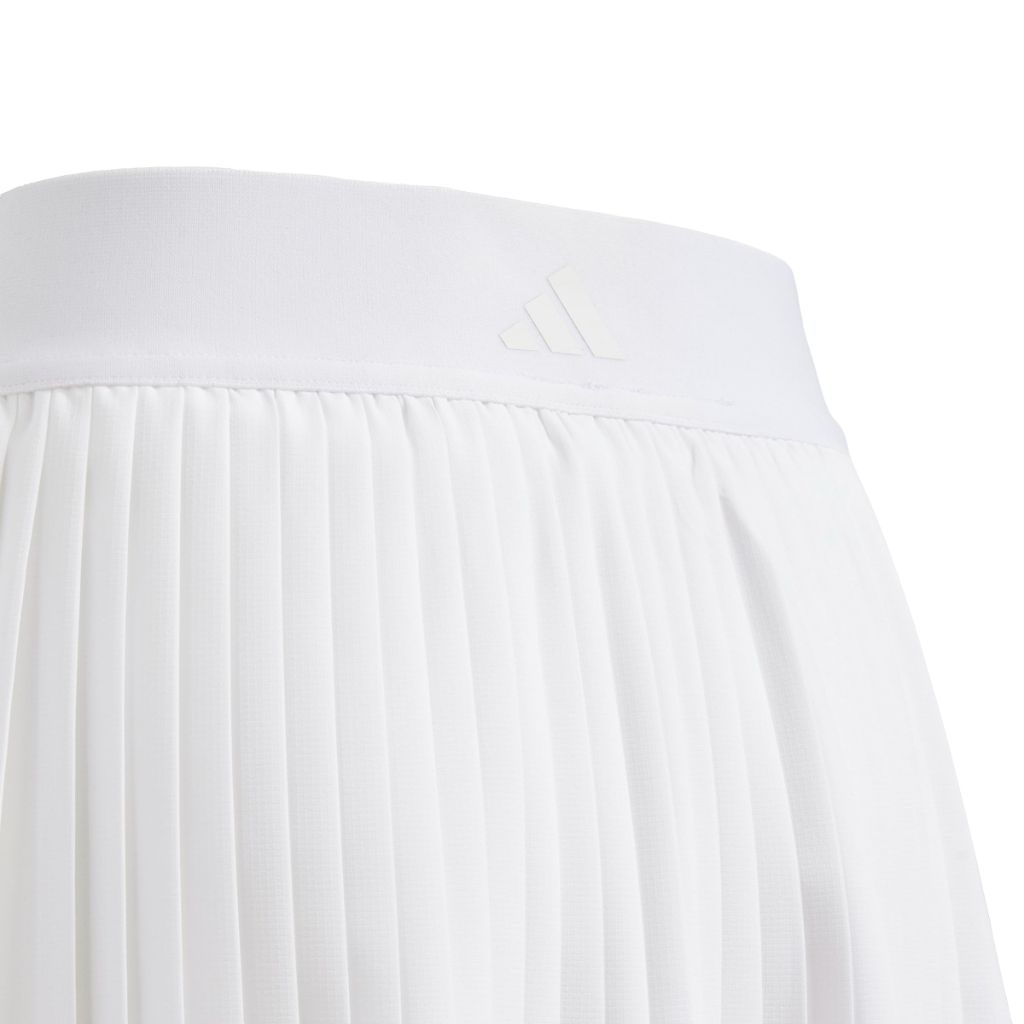 adidas Girl's Club Tennis Pleated Skirt - White, X-Large