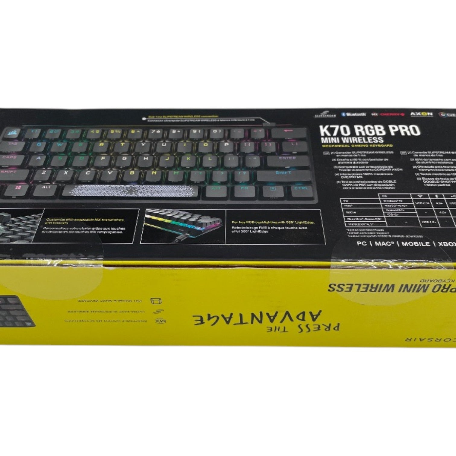 CORSAIR - K70 Pro Mini Wireless 60% RGB Mechanical Cherry MX SPEED Linear Switch Gaming Keyboard with swappable MX switches - Black