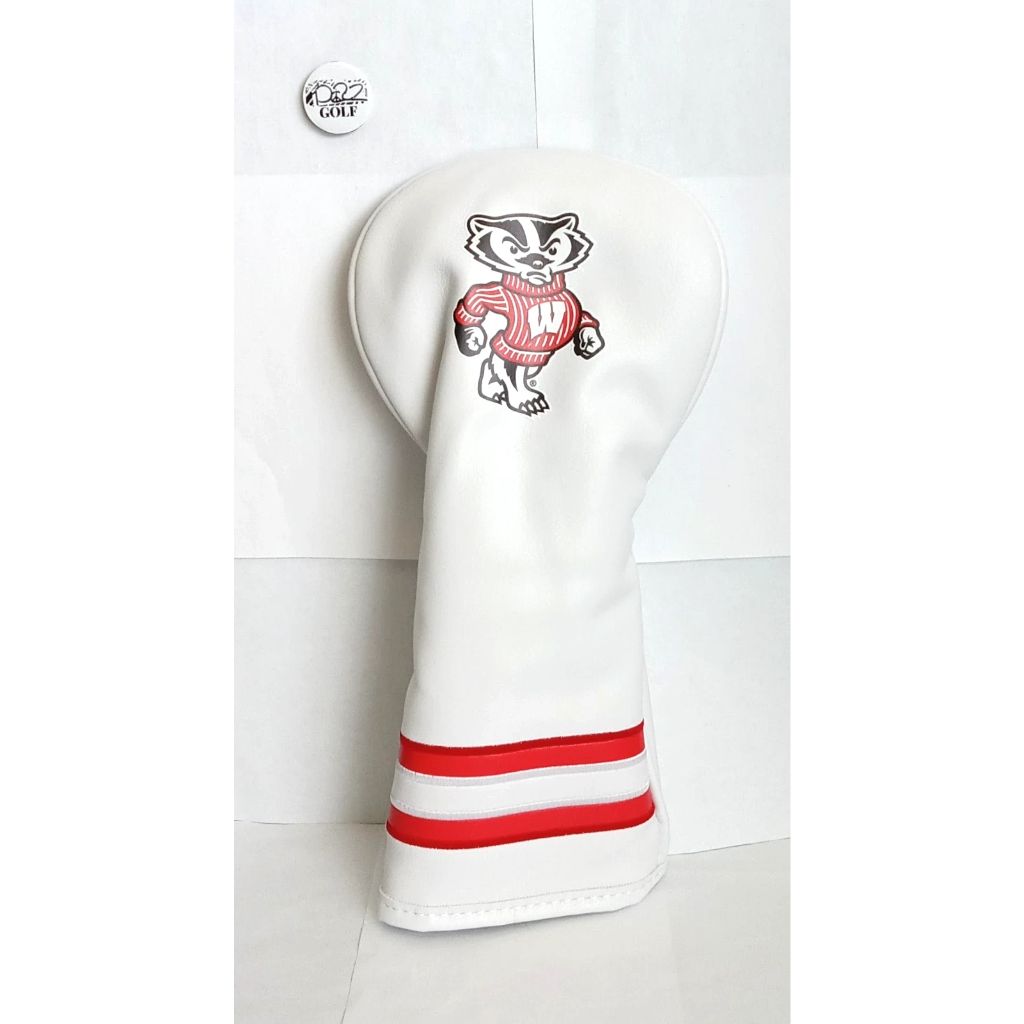 Team Golf NCAA Wisconsin Badgers White Vintage Fairway Head Cover, Retro Design