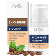 CARESILK Caffeine Eye Cream for Puffy Eyes Treatment + Hyaluronic Acid & Squalane - 0.5oz