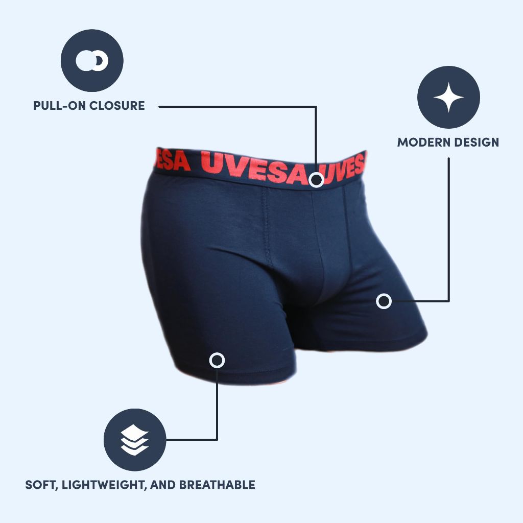 UVESA Small Men's Underwear - boxer briefs (Black, Navy Blue, Dark Grey)