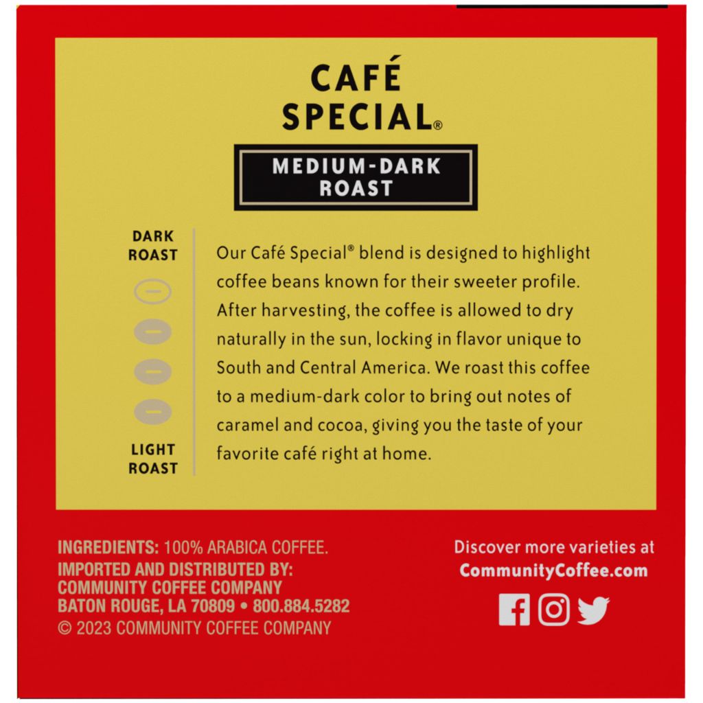 Community Coffee Cafe Special Medium-Dark Roast Keurig K-Cup Coffee Pods, 72ct