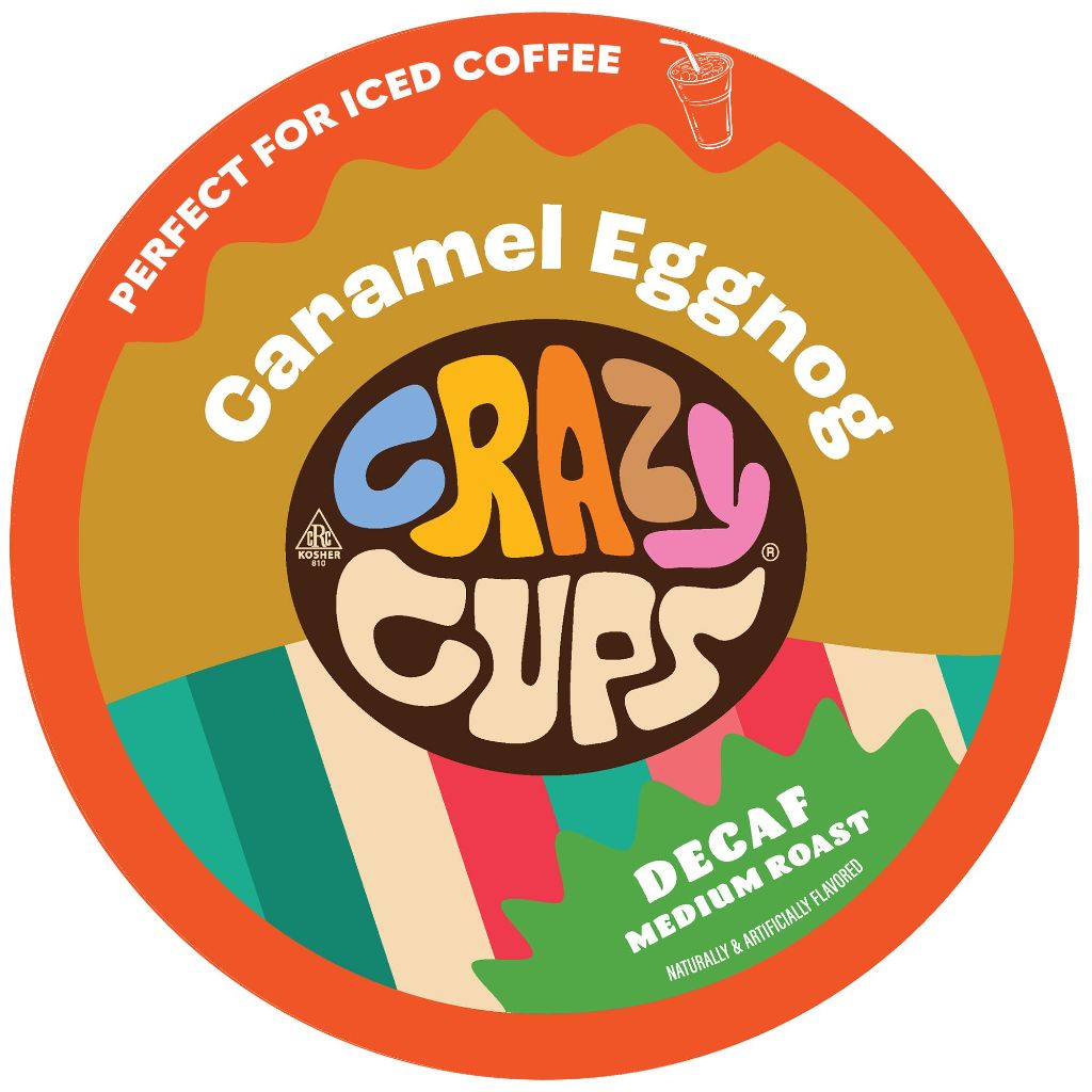 Crazy Cups Decaf Flavored Coffee Pods, Decaf Eggnog Coffee | 22 Count