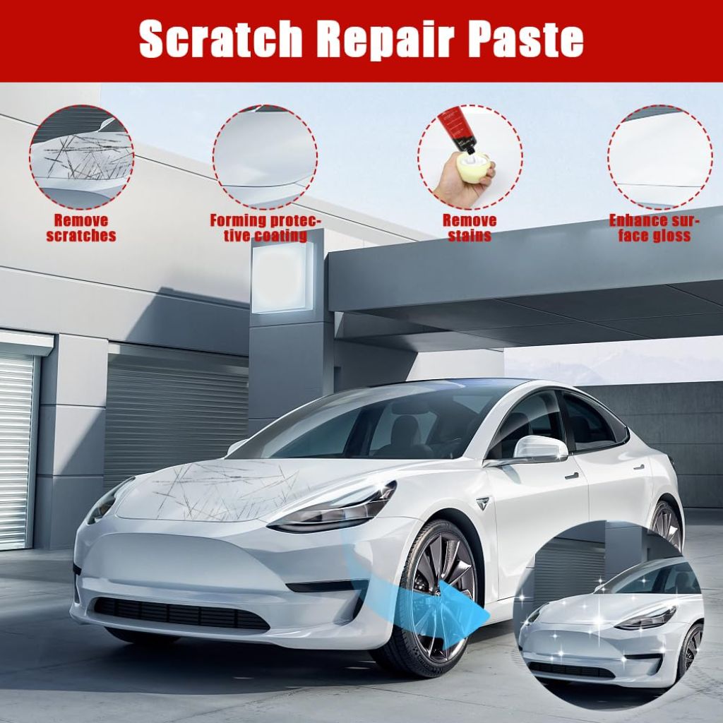 2 PCS Scratch and Swirl Remover with Sponge, Scratch Repair Paste