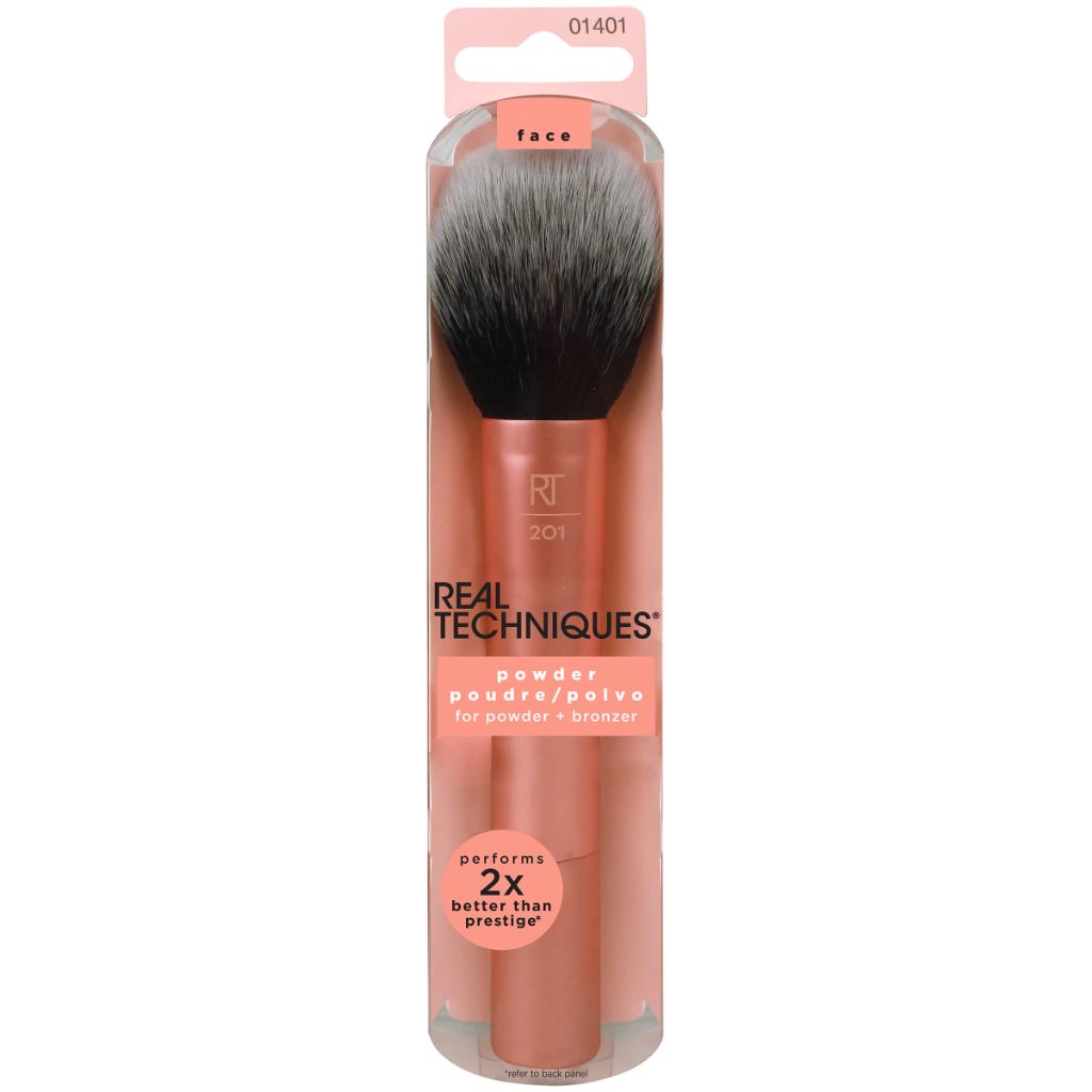 Real Techniques Powder Brush, Ultra Plush Synthetic Bristles, Orange, 1 Count