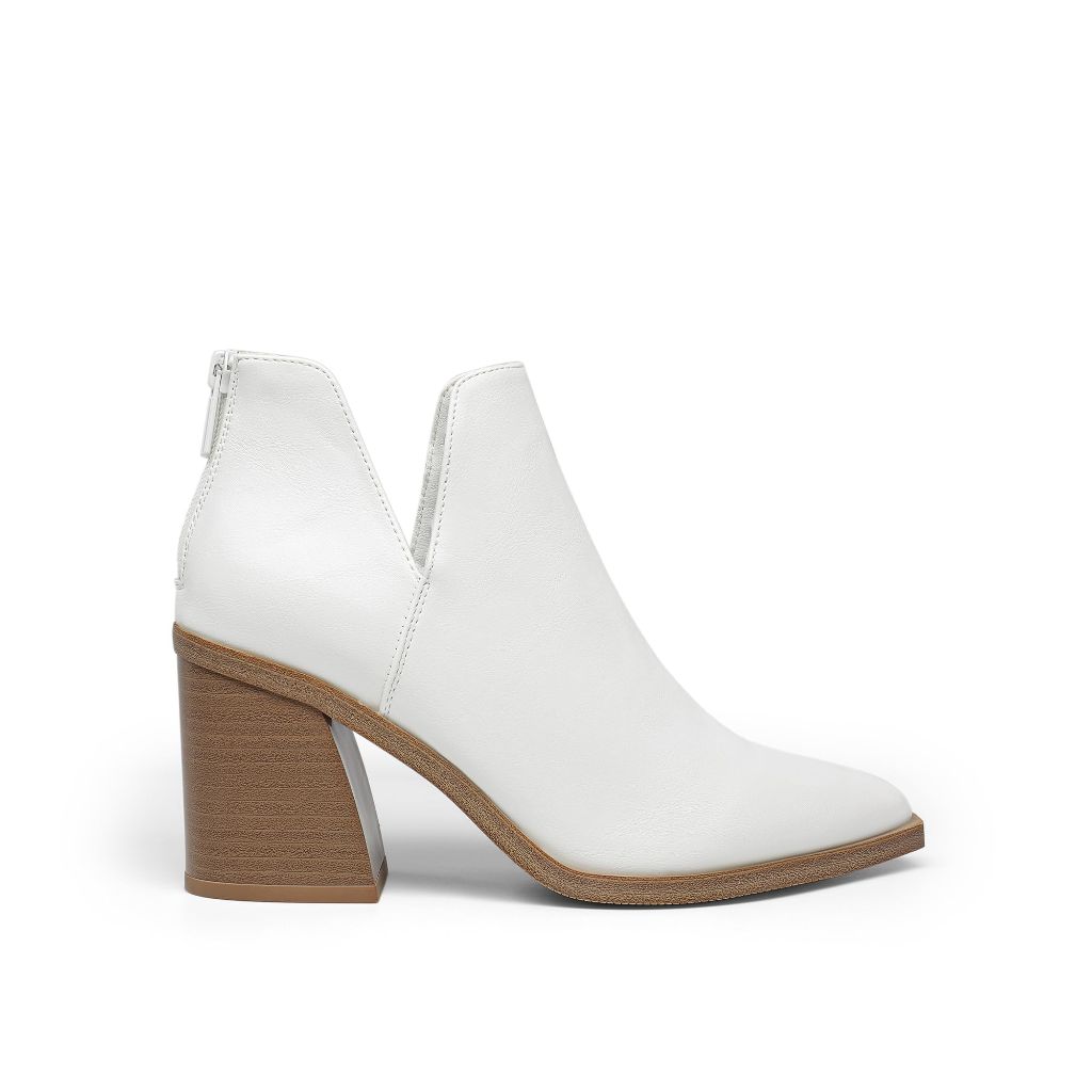 DREAM PAIRS Women's Ankle Boots, White - Size 6