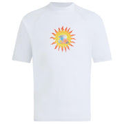 Kanu Surf Girls, Karlie Rash Guard UPF 50+ Sun Protection Short Sleeve Swim Shirt, Annie White, 12