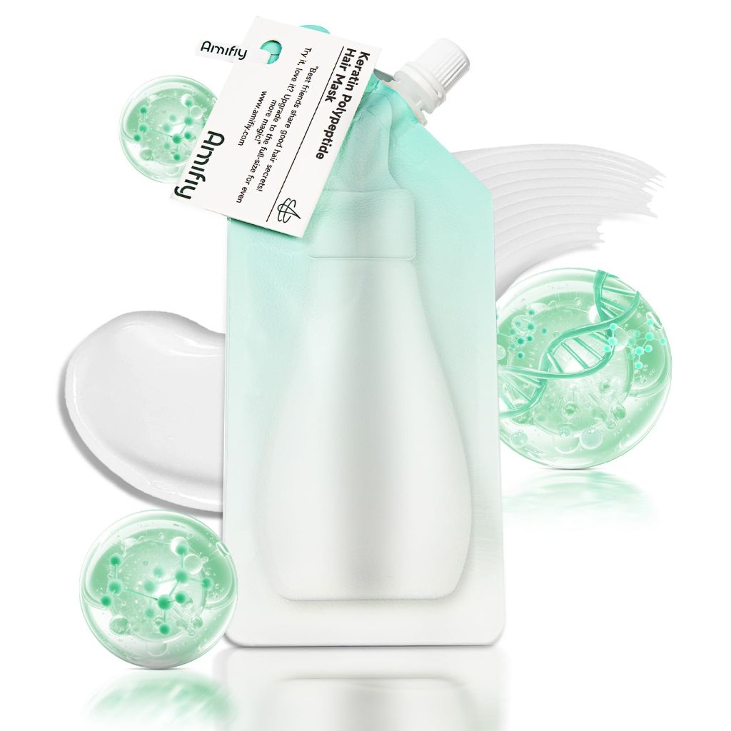 Amifiy Keratin Hair Mask Packet, Travel Size, 0.85 Fl Oz