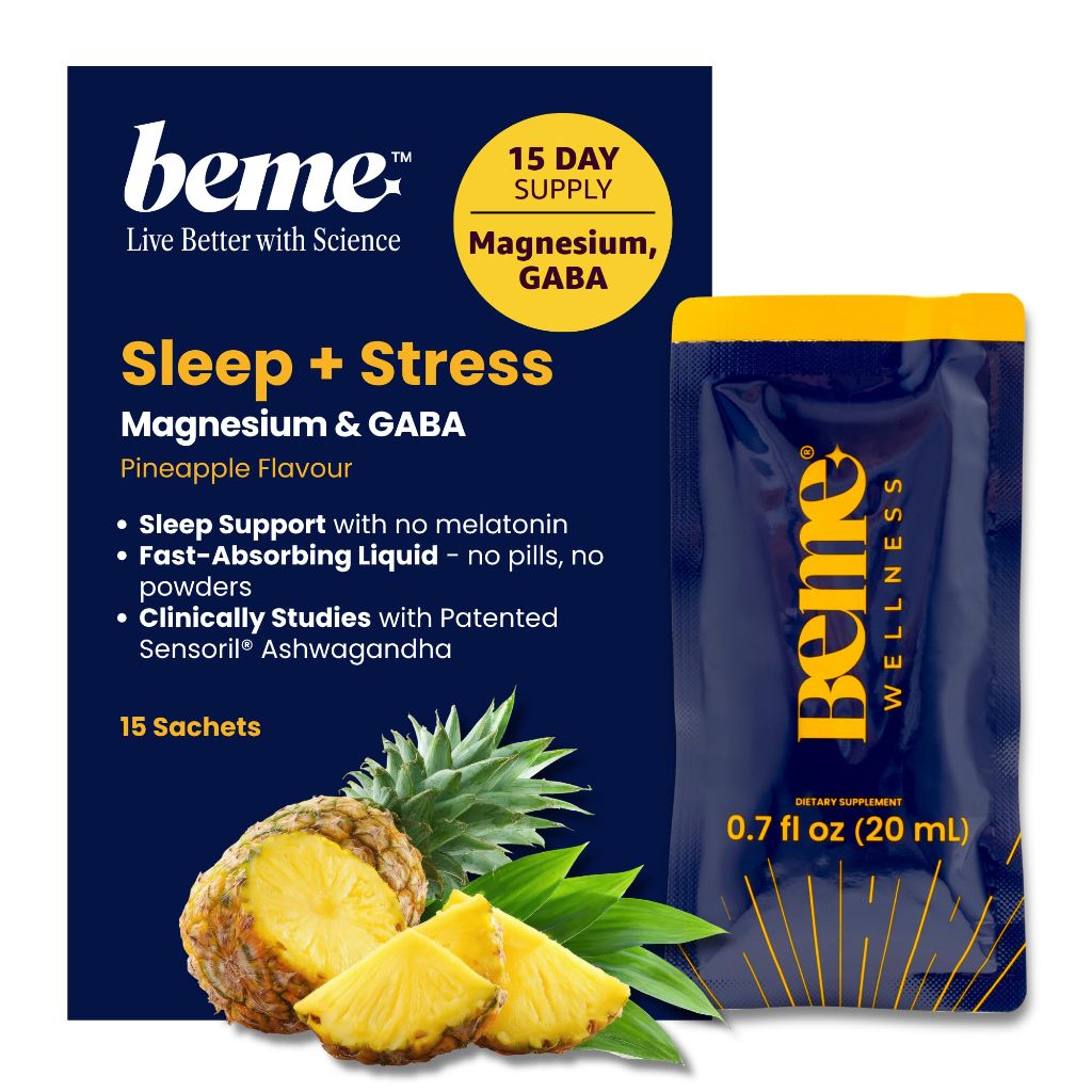 BeMe Magnesium Drink for Sleep - Melatonin-Free Magnesium for Sleep with Ashwagandha,  - 15 Sachets