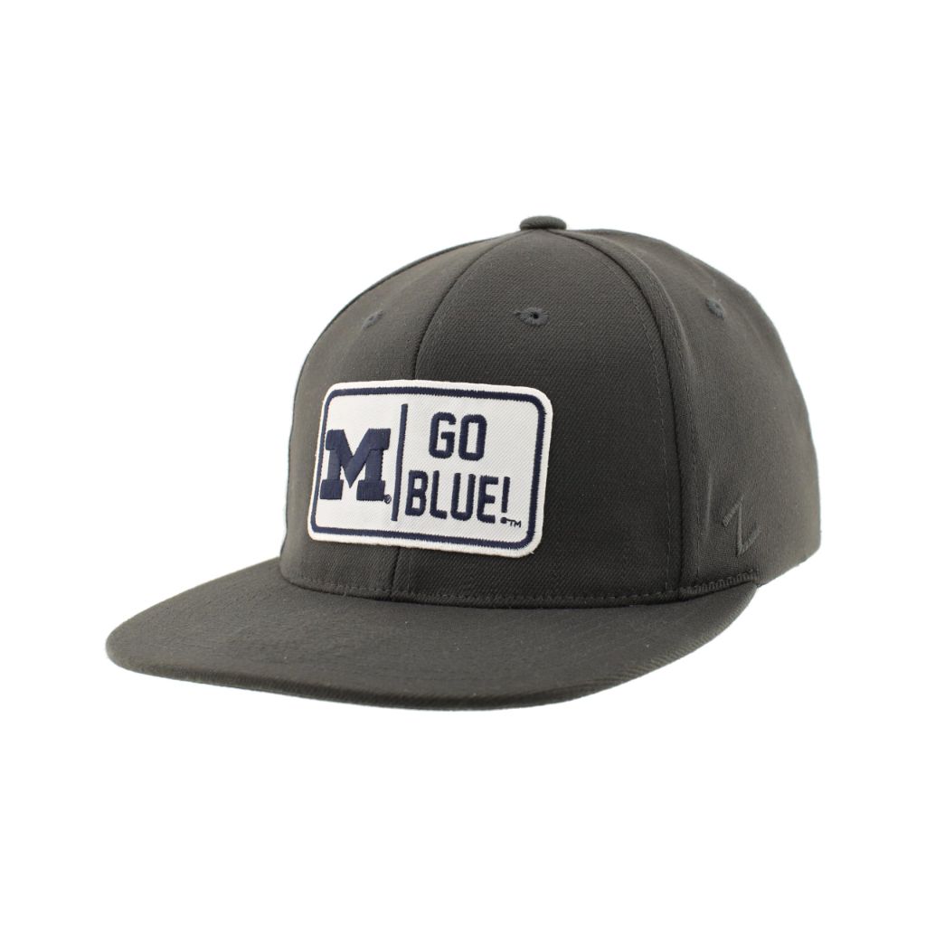 Michigan Wolverines NCAA Officially Licensed Fitted Hat M15Z Defer Charcoal, Medium, Flat Bill