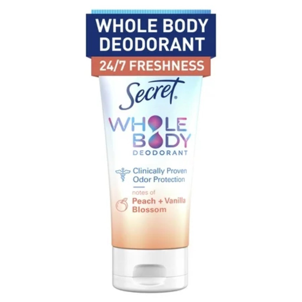 Secret Whole Women s Body Aluminum Free Deodorant Clear Cream Peach & Vanilla 3.0oz