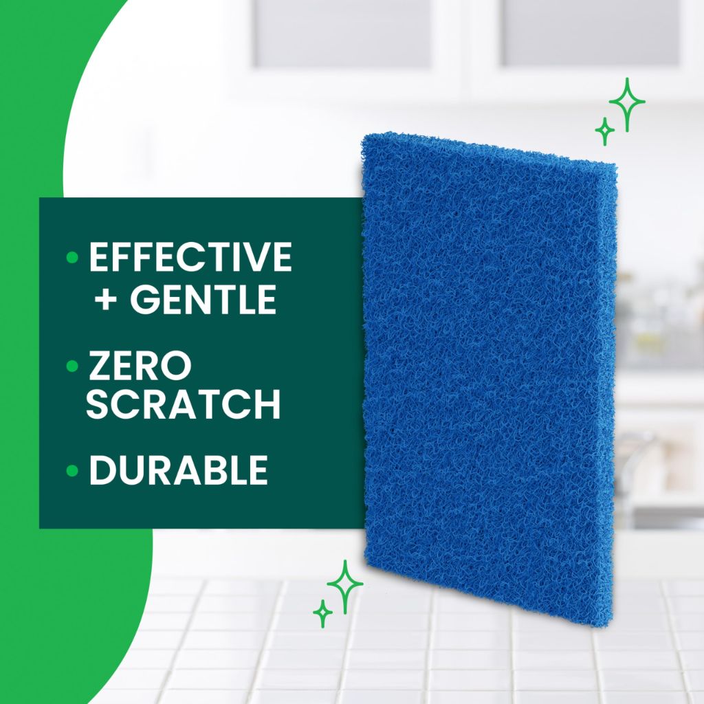 Scotch-Brite Zero Scratch Scouring Pad, Effective + Gentle Dish Scrubber for Household Cleaning, 30 Scrub Pads for Dishes, Nonstick Pots and Pans, Glass, Tubs, Showers, Reusable & Durable