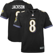 Nike Officially Licensed NFL Youth Game Jersey - LamarJackson, Baltimore Ravens (Black), Youth Small