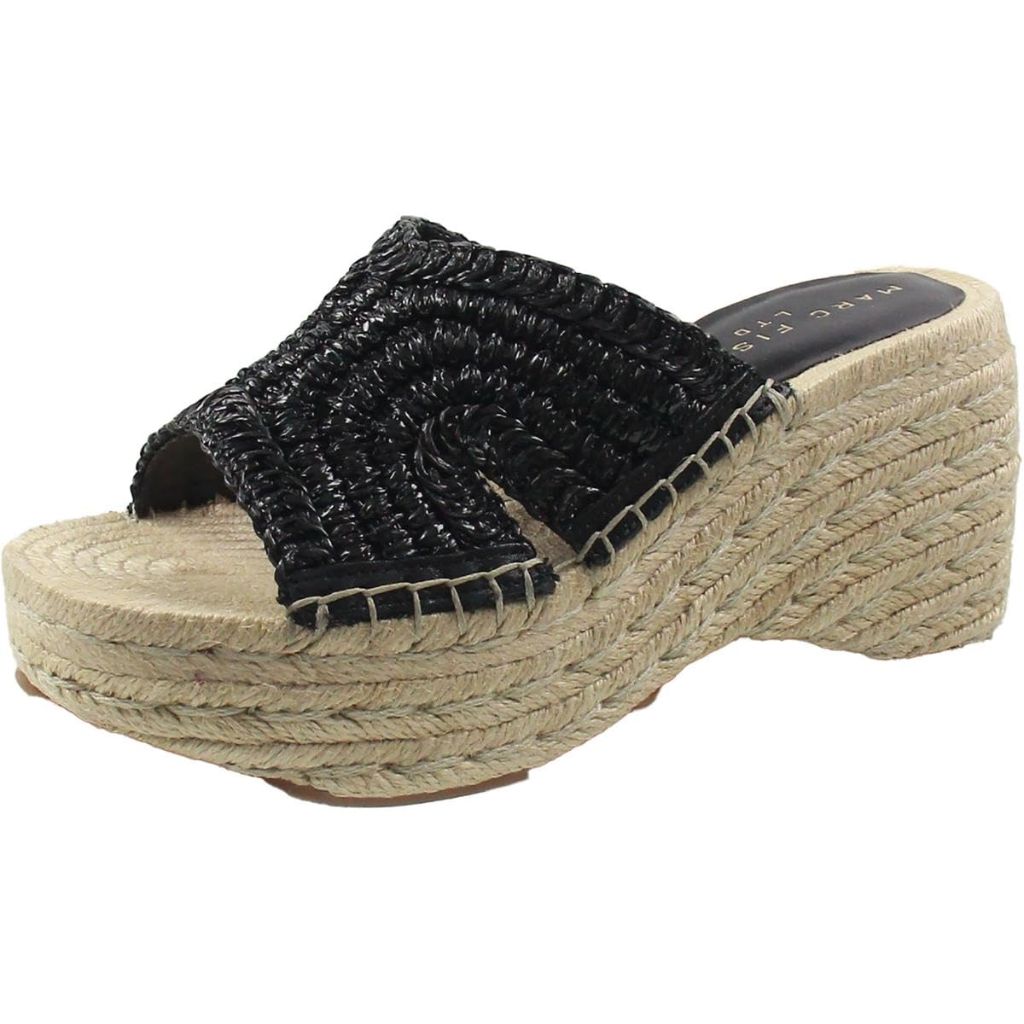 Marc Fisher LTD Women's Zakki Wedge Sandals - Black, Size 5.5