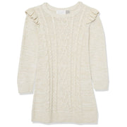 The Children's Place,and Toddler Girls Cable Knit Long Sleeve Sweater Dress,Bunnys Tail,18-24 Monts