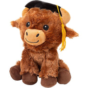 Fun Express Graduation Highland Cow Plush Stuffed Animal with Mortarboard Cap - Graduation Gifts 2025 2026
